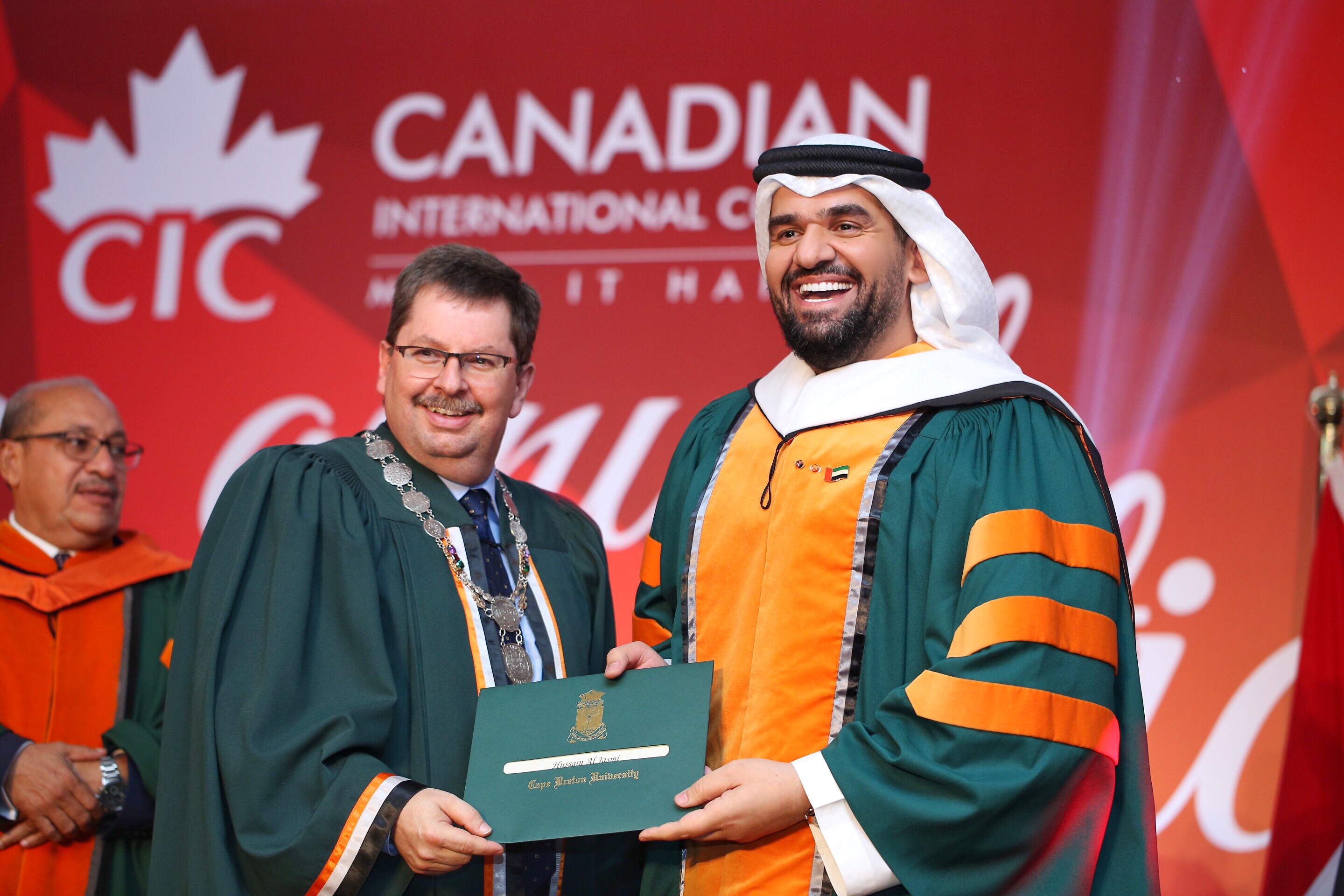 الكلية الكندية الدولية (سي اي سي) تمنح حسين الجسمي شهادة الدكتوراه الفخرية
